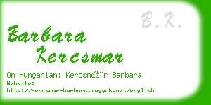 barbara kercsmar business card